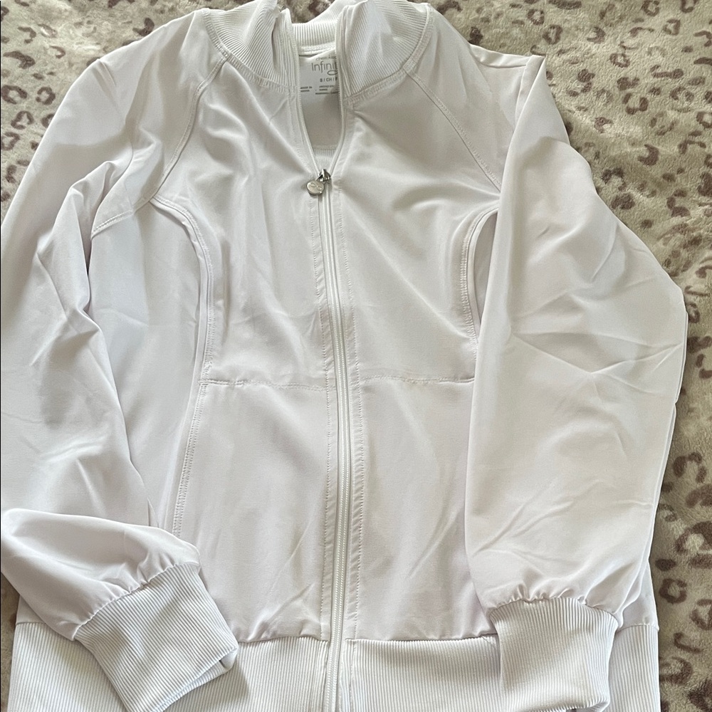 Cherokee White Zip-Front Bomber Jacket